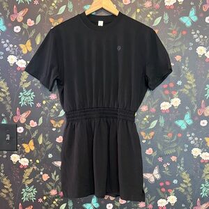 lululemon athletica Black Smocked-Waist T-Shirt Dress